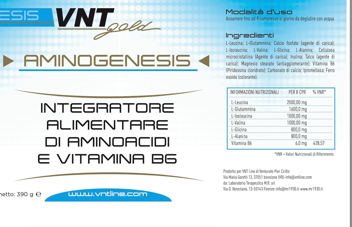AMINOGENESIS AMINOACIDI GLUCOGENETICI VNT LINE